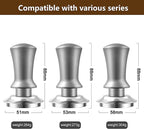 K COOL Espresso Hand Tamper, Premium Barista Coffee Tamper with Calibrated Spring, Stainless Steel Base Tamper Compatible with Espresso Machine Rancilio, Gaggia Bottomless Portafilter (58mm, Silver)