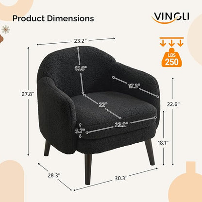 VINGLI 30.3" Wide Modern Barrel Accent Armchair - Image 2