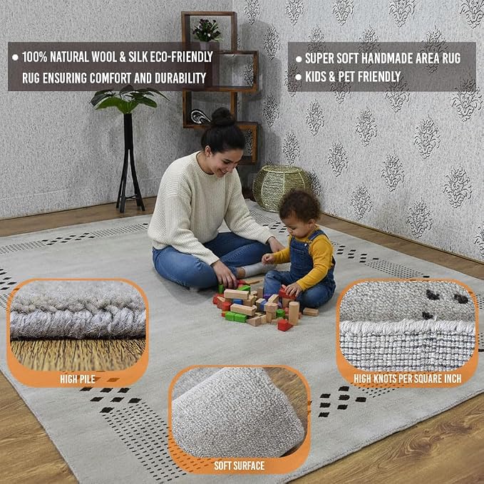 Rugsotic Carpets Hand Knotted Loom Wool ECO-Friendly Area Rugs - Image 8