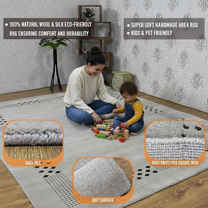 Rugsotic Carpets Hand Knotted Loom Wool ECO-Friendly Area Rugs - Image 8