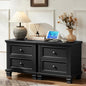 SAVOR LIFE Farmhouse Nightstand Set of 2, Rustic Low Nightstands by SAVORLIFEFurniture