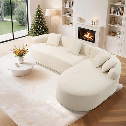 99" Curved Sectional Sofa with Chaise, Modern Boneless Couch with Deep Seat - Image 7