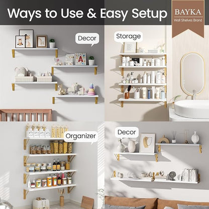 BAYKA Wall Shelves for Bedroom Decor, Floating Wall Shelf for Living Room - Image 4