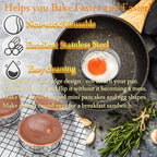 8 Pieces English Muffin Rings Crumpet Rings 3.15 Inch Stainless Steel Double Rolled Tart Ring Nonstick Metal Round Ring Mold for Kitchen Cooking Baking