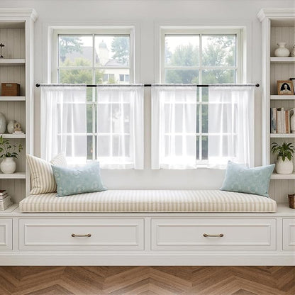 MIULEE White Sheer Curtains 63 Inches Long 4 Panels 42 x 63 Inches | Light - Image 4