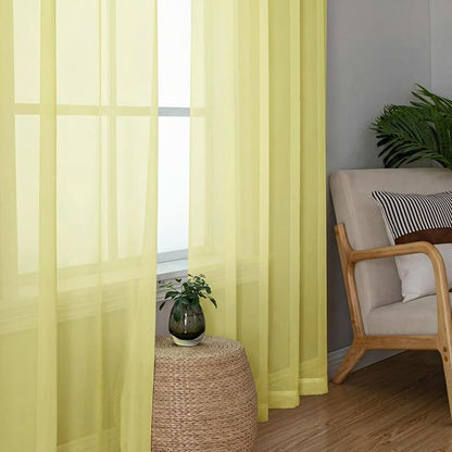 Sheer Curtains 63 Inch Length 2 Panels Set - Image 8
