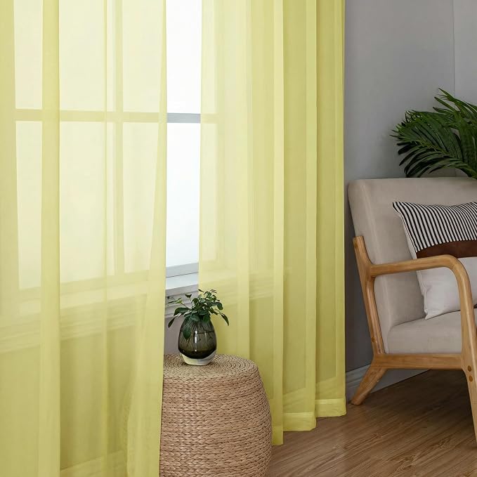 Sheer Curtains 72 Inches Long 2 Panels Set, Modern Light Filtering Sheer - Image 8