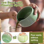 Matcha whisk Set, 8 PCS Ceramic Matcha Kit, Matcha Tea Set with Whisk, Ceramic Bowl, Sifter, Scoop, Holder, Stand, and Tea Towel, Gift for Matcha Lover