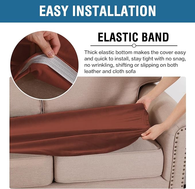 H.VERSAILTEX Velvet Stretch Individual Couch Cushion Cover Plush Slipcover - Image 4
