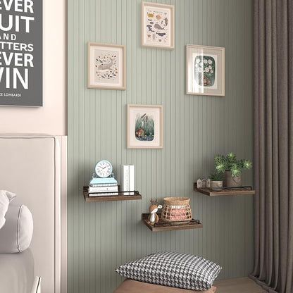 RYOFOBETTO Small Floating Shelf, 6 X 9 Inches Farmhouse Wall Shelves - Image 5