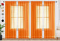SpaceDresser Orange Sheer Curtains 4 Panels Rod Pocket Semi-Sheer Curtain 96 by SpaceDresser