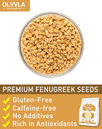 Olvvla - Premium Fenugreek Seed Tea Bags - 3g X 60 Count - 100% Pure Natural Fenugreek Methi Seeds - Non-GMO - Caffeine-free - Gluten-Free - Fenugreek Tea