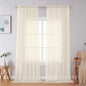 Simplebrand Cream Sheer Curtains 96 Inches Long, Light Filtering Rod Pocket by Simplebrand