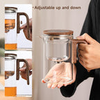 Enchanti Tea Pot, Magic Glass Teapot with Strainer,Magnetic Water Separation with Infuser -800ml/27.1oz