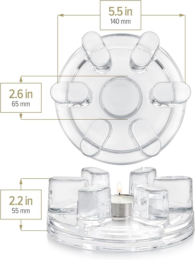 Teabloom Petals Tea Warmer – Elegant Glass Teapot Warmer with Tealight Candle | Universal Fit for Most Teapots | Durable Soda-Lime Glass Design