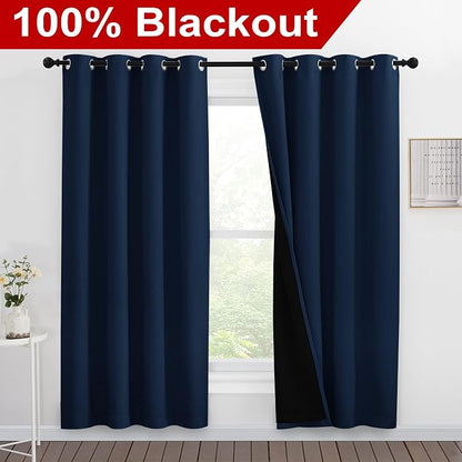 NICETOWN Full Shade Curtain Panels, Pair of Energy Smart & Noise Blocking Out - Image 2
