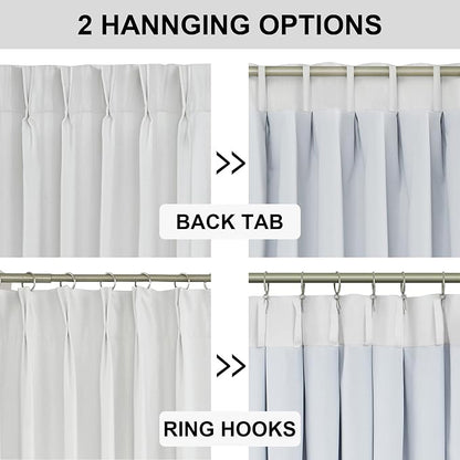 Vision Home White Pinch Pleated Full Blackout Curtains Thermal Insulated Window - Image 6