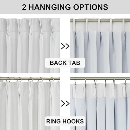 Vision Home White Pinch Pleated Full Blackout Curtains Thermal Insulated Window - Image 5