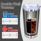 20oz Tumbler Bulk Stainless Steel Tumbler Cup with Lid Vacuum Insulated Double Wall Travel Mug, Durable Powder Coated Travel Coffee Tumbler Mug for Hot & Cold Drinks, Black,8 Pack