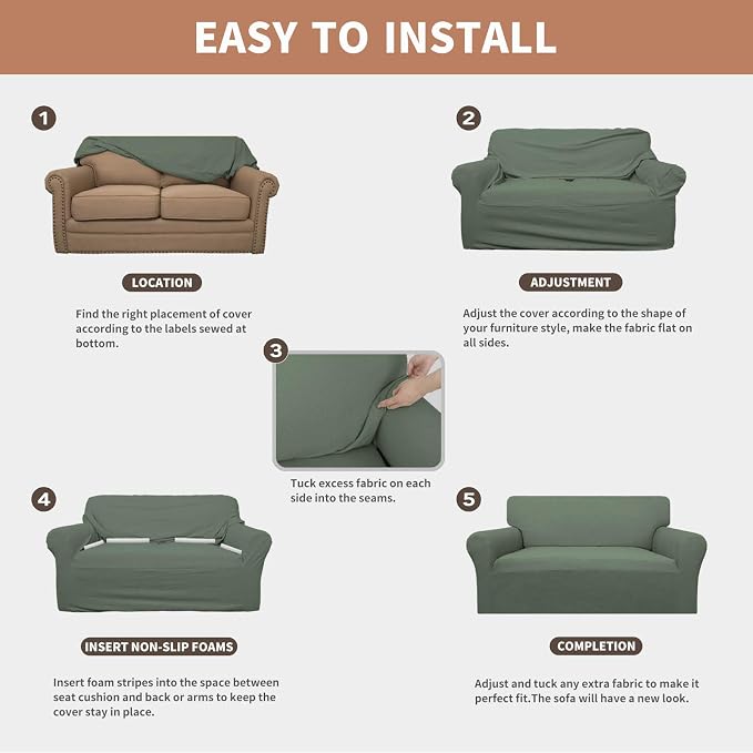 Easy-Going 100% Waterproof Couch Cover, 3 Cushion Couch Slipcover - Image 5