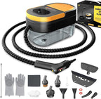 Steam Cleaner, 3-Level Adjustable Handle, 15s Heat-Up, 1.69 Quarts Tank, Portable Steamer for Cleaning with 15 pcs Accessories, Steam Cleaner for Home for Dirt, Grease, Grout, Tile,Floor, Car
