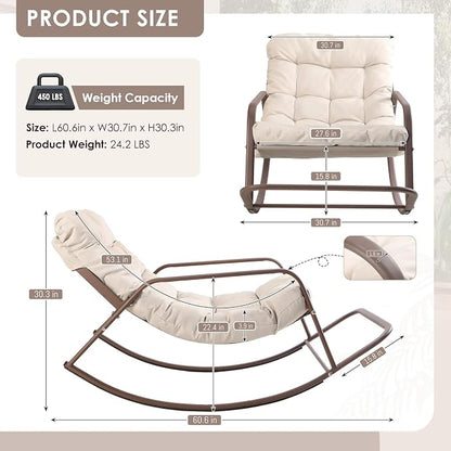 RADIATA Rocking Lounge Chair, Indoor Outdoor Reclining Lounger - Image 2