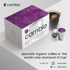Cambio Roasters Sumatran Keurig Organic Coffee K Cups, Only Aluminum Keurig Coffee Pods with Organic Beans, More Flavor & Longer Lasting Freshness, Sumatran Light Roast K Cups, 10 count