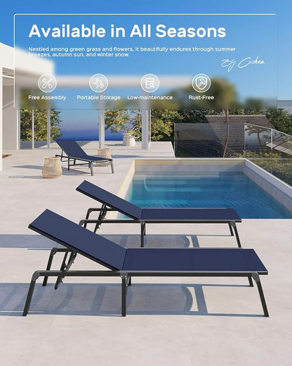 Ciokea Patio Chaise Lounge Chair, Foldable Lounge Chair - Image 7