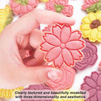 8 Pcs Flower Cookie Cutters Set Baking Molds 3D Flower Press type Cookie Cutter for Baking, Fondant, Cheese, and Pastries