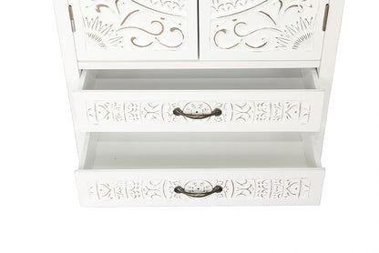 LKTART 48" Tall Vintage Sideboards Carved Wood Buffet Cabinet, Farmhouse Pantry - Image 8