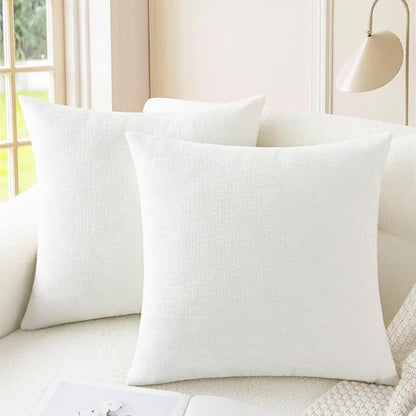 CaliTime Decorative Couch Throw Pillow Covers 16 X 16 Inches True White | Pack by CaliTime