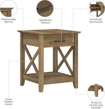 Bush Home End Table with Drawer, Nightstand with Storage, Living Room and - Image 5
