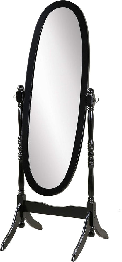 Roundhill Furniture Traditional Queen Anna Style Wood Floor Cheval Mirror - Image 2