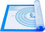 Nonstick Silicone Pastry Baking Mat Large with Measurements 16''By 20'' for Silicone Baking Mat, Counter, Dough Rolling/Pie Crust Pad By Folksy Super Kitchen (16×20, Blue)