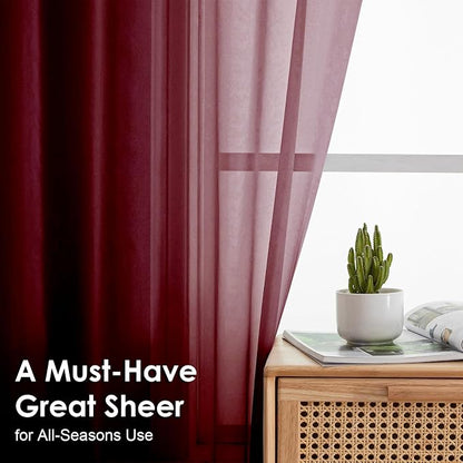 Burgundy Sheer Curtains - Image 4