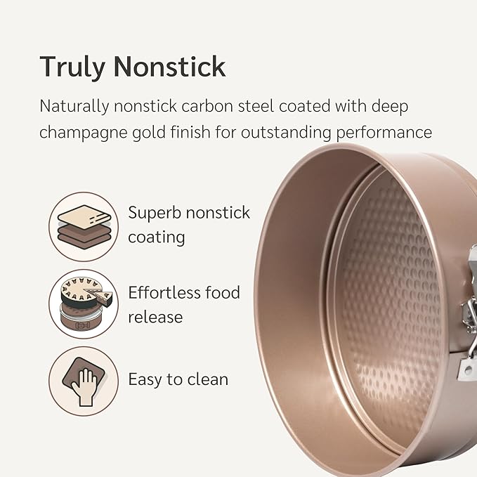 Non Toxic Nonstick 9 inch Springform Pan | 9'' Cheesecake Mold | Leakproof Spring-form Round Cake Pans | Nontoxic Non Stick Spring Form Pan for Baking | Spring-Form Pans Leak Proof