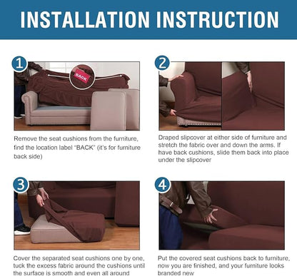 H.VERSAILTEX 4 Piece Stretch Sofa Covers - Image 6