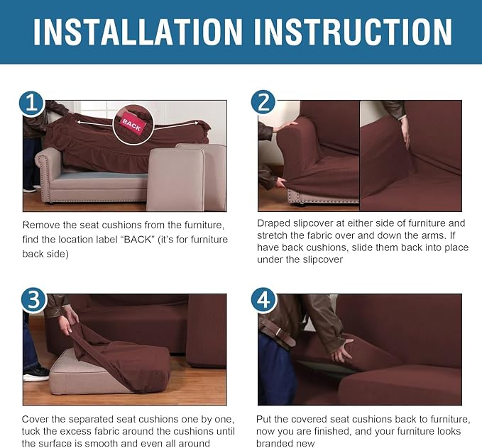 H.VERSAILTEX 3 Piece Stretch Sofa Covers - Image 6