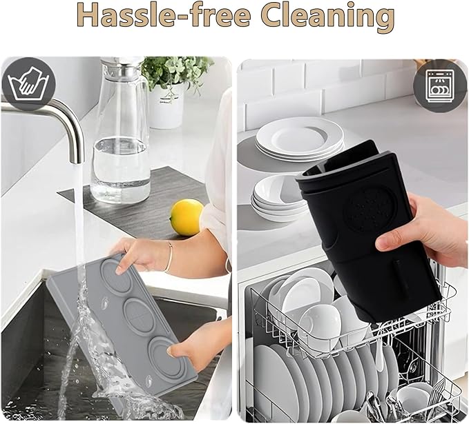 Espresso Tamping Mat, Coffee Tamper Mat, Espresso Mat for Counter, Silicone Tamper Mat, Food-grade, Non-Slip, Waterproof, Heat Resistant (Gray, 25x20x2cm)
