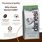 Danesi Caffe Italian Whole Coffee Beans - Espresso Coffee Beans and Medium Roast Whole Bean - Perfect for Espresso Machines, French Press, and Home Brewing - Decaf (2.2 lb)
