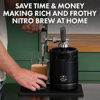 Zulay Nitro Cold Brew Maker - Nitro Cold Brew Keg with Pressure Relieving Valve & Creamer Faucet - Gift for Coffee Lovers - Nitro Cold Brew Coffee Maker for Home - Collapsible Funnel & Drip Mat