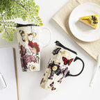 Topadorn Ceramic Travel Mug 17 oz. Coffee Latte Cup with Sealed Lid and Gift Box, Perfect for Coffee and Tea, 2 pack