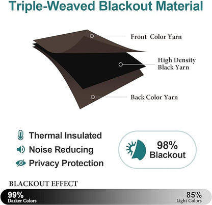 ChrisDowa Blackout Curtains for Bedroom and Living Room 63 Inches Long | 2 - Image 4