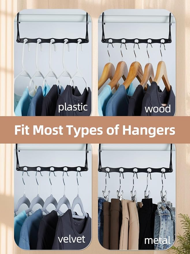 HOUSE DAY Space Saving Hanger 20 Pack Sturdy Black Magic Hangers - Image 5