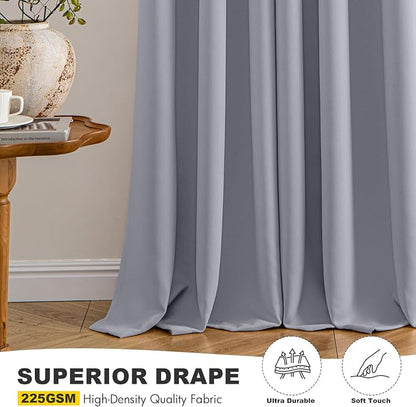 MIULEE Blackout Curtains for Bedroom 2 Panels 40 x 63 Inch Long Silver Grey | - Image 5