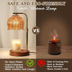 Candle Warmer Lamp with Timer, Christmas Birthday Gifts for Women Mom, House Warming New Home Room Decor, Height AdjustableCandle Heater Lamps for Jar Scented Candles with 2 Bulbs