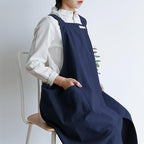 HANEE Cotton Aprons for Women and Men | Cross-Back Apron with Pockets