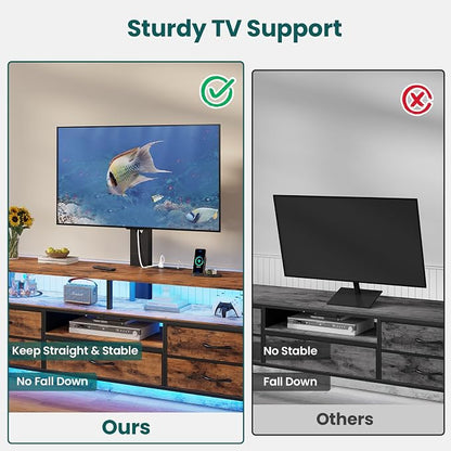 BTHFST TV Stand with Mount for 45/55/65/70 inch TVs, 51.2" LED TV Stand with - Image 6