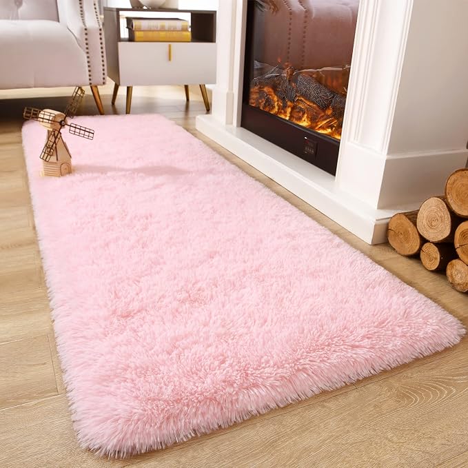 Chicrug Soft Runner Rugs for Bedroom Living Room Plush Fluffy Rug 2x8 | Shag - Image 2