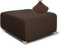 NeColorLife Rectangle Ottoman Cover Jacquard Fabric Slipcover Thick Stretchable by NeColorLife